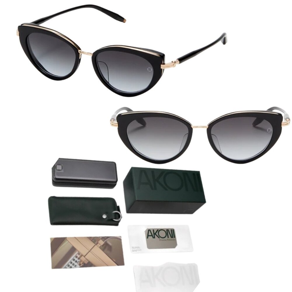 New authentic Akoni  Black sunglases  cat eye